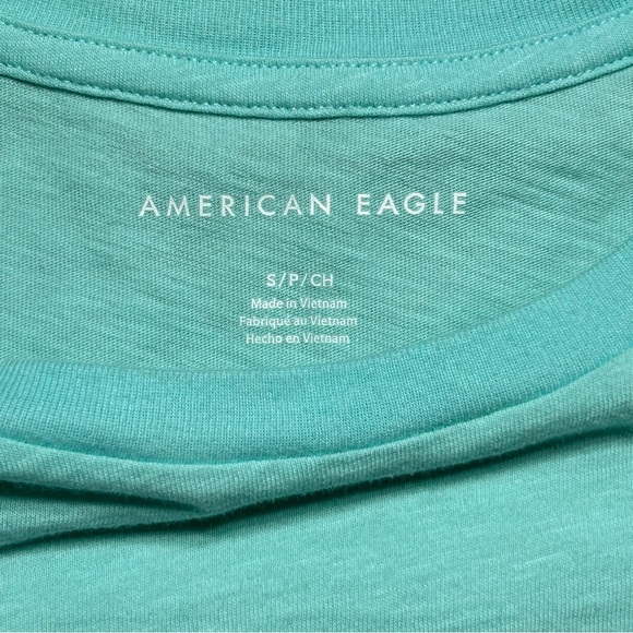 American Eagle Shirt Womens Small Crewneck Tee Crop Top Sail Boat Beach Casual - Picture 2 of 3